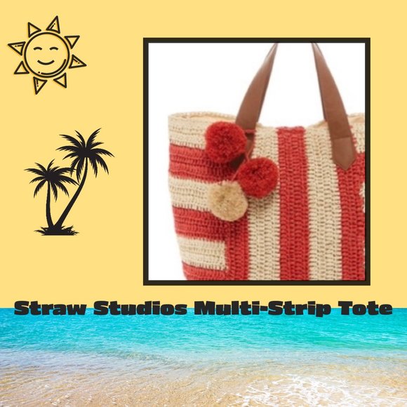 STRAW STUDIOS Multi-Stripe Tote Bag - Picture 1 of 14